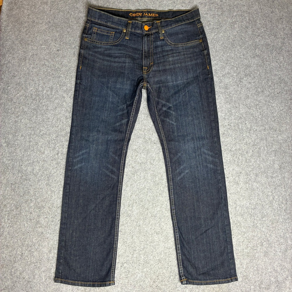 Cody James Mens 36x31 Dark Wash Straight Leg Western Denim Jeans Blue